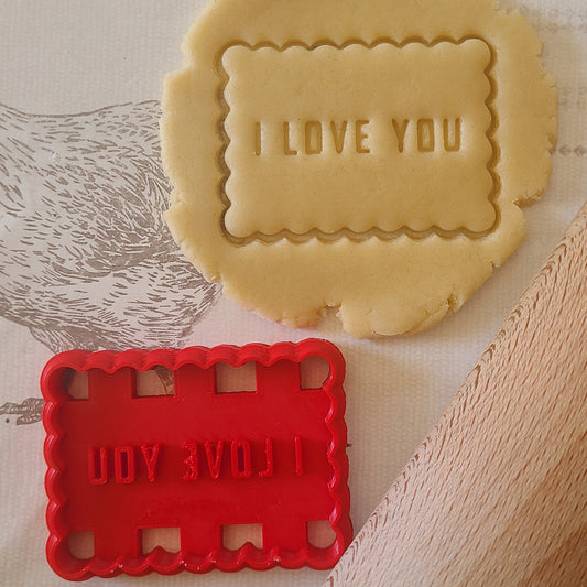 Emporte-pièce « I love you » imprimé en 3D pour biscuits